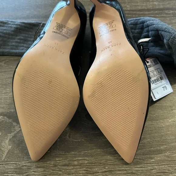 Zara Sock Bootie Heels Pointed Toe Stretch Knit Stiletto Pumps EU 35 US 5 NWT - Picture 7 of 8